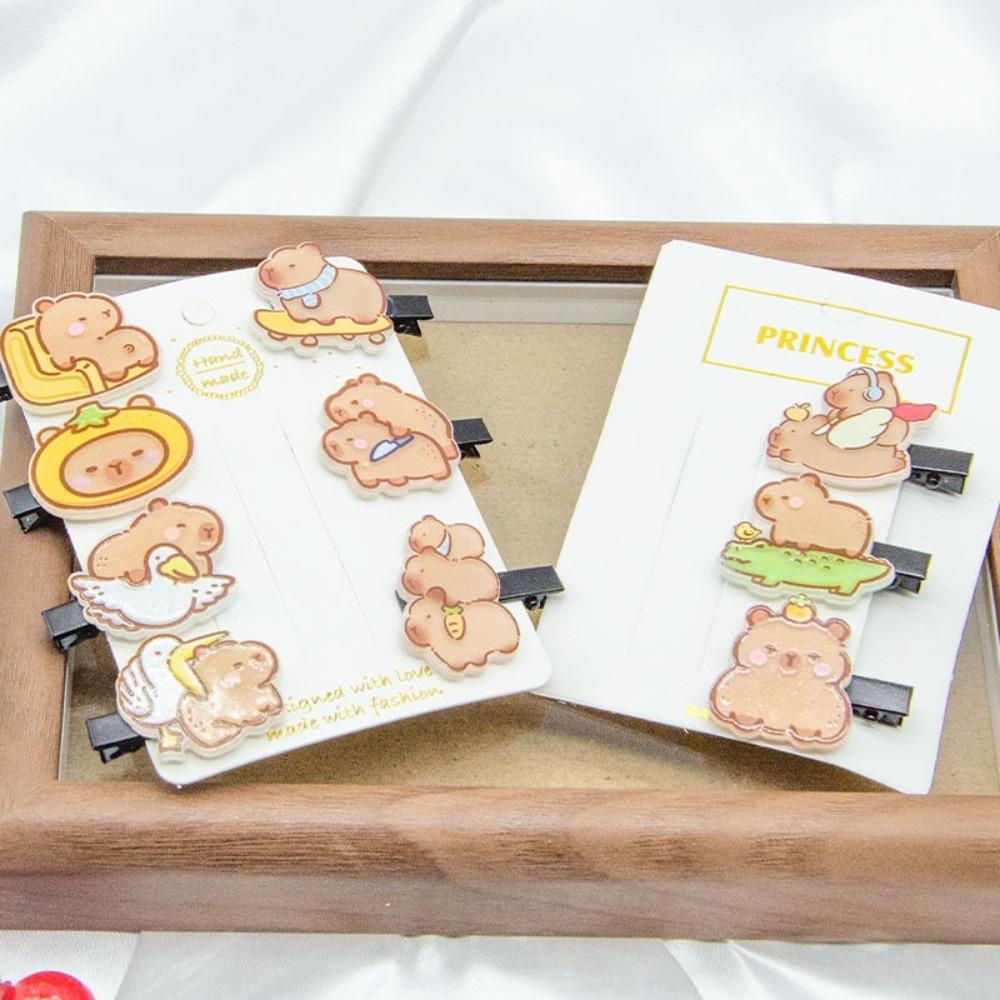 Cute Cartoon Duckbill Clip Waterproof Animal Barrettes Gifts Capybara Hairpin  School