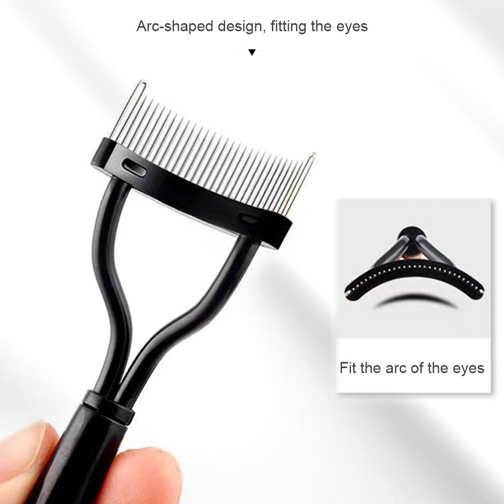 1pc Eyelash Comb Lash Makeup Eyelash Separator Eyebrow Grooming Brush Tool with Transparent Case Curved Design Fit the Eye Shape