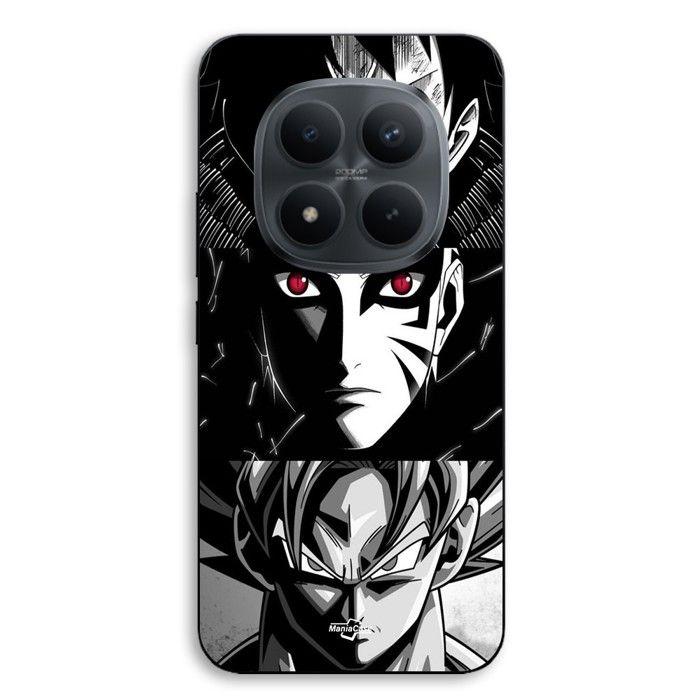 Coque téléphone - MANIACASE - Xiaomi Redmi Note 15 Pro Plus 5G - Silicone TPU - Motifs Sangoku/Naruto/Luffy - Noir et blanc