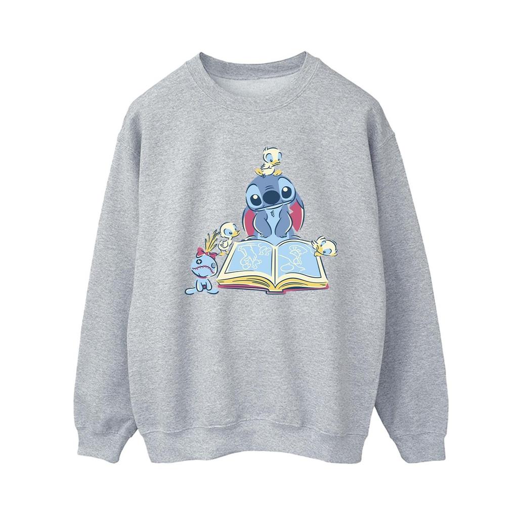 Disney Womens/Ladies Lilo & Stitch Reading A Book Sweatshirt