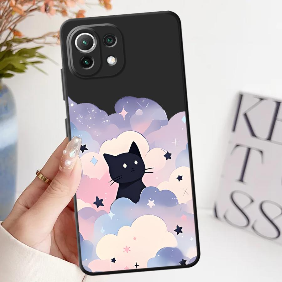 Черный кот Звездная ночь Чехол для телефона для Xiaomi Mi 11T 11 12 10T 12X 12T Pro 14 13 Lite