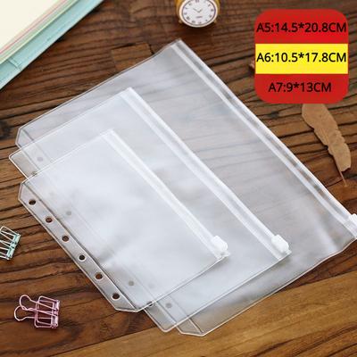Папка-регистратор формата A5, A6, A7, карманы, застежка-молния для блокнота с 6 кольцами, водонепроницаемая сумка для документов из ПВХ