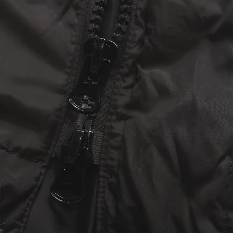 Мужской зимний длинный пуховик свободного покроя со съемным капюшоном и двойной молнией