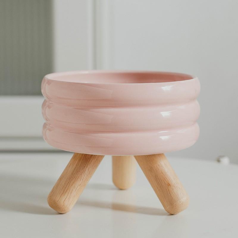 Ceramic Elevated Pet Food Water Bowl Set Cats Dogs Non-Slip High Stand Design Colorful Options