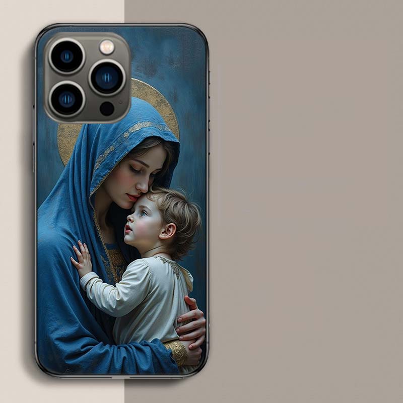 The Virgin Mary and the Baby Phone Case For Iphone 17 Air 15 Pro 14 Plus 16 Pro Max 17E 16E 12 13 Mini 11 Cover Cute Fundas