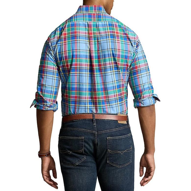 Polo Ralph Lauren Plaid Button-Down Loose Long Sleeve Shirt Men Shirts Multicolor 710938001-001