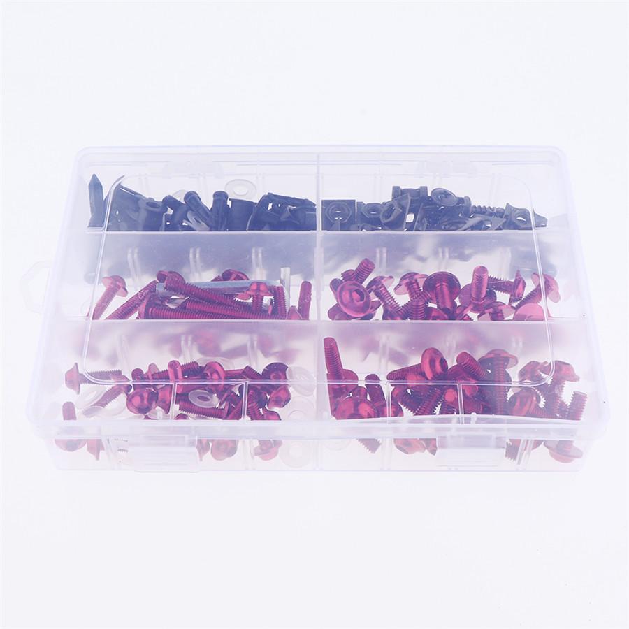 173 шт. Красный Универсальный Комплект Болтов для Обтекателя Мотоцикла, Крепежные Клипсы, Винты