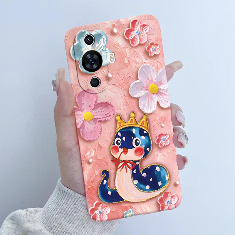 Чехол для Huawei Nova 12s FOA-LX9 Дизайн 'Цветочная Девочка' Мягкий Силиконовый Чехол для Huawei Nova 11 Nova11 Pro Ultra Nova12s Чехлы для Телефона