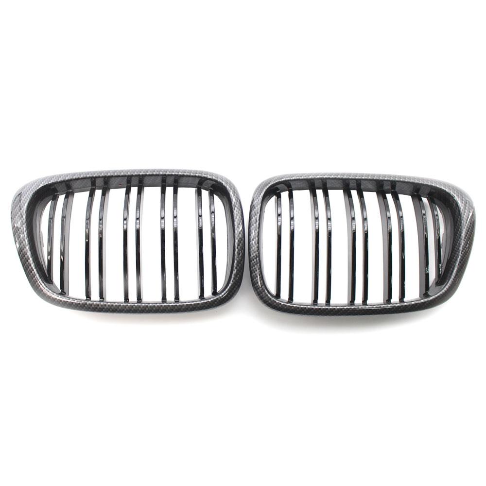 2pcs Style Car Front Black Wide Kidney Grille Grill for BMW E39 M5 Series 1997 1998 1999 2000 2001 2002 2003 520i 525 530