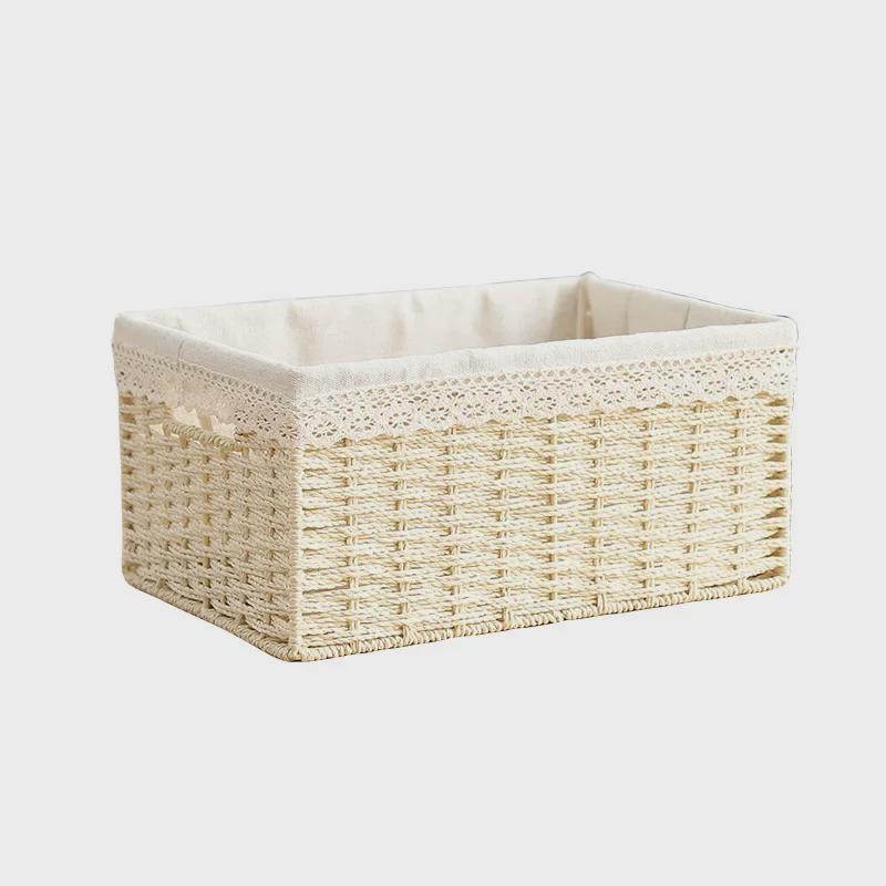 Плетеная настольная корзина для хранения закусок, игрушек и всякой всячины