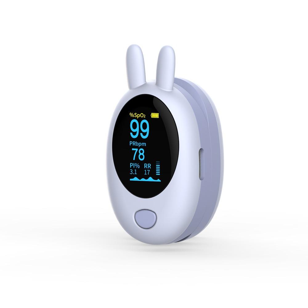 Rechargeable Finger Pulse Oximeter Voice Monitoring Finger-Clip Oximeter Children's Use