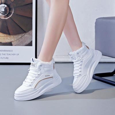 2025 Женские зимние утепленные флисом высокие повседневные кроссовки, в корейском стиле, теплые и универсальные, мягкая подошва - SH889