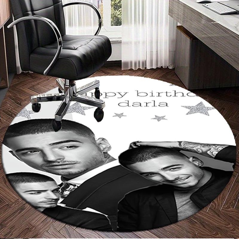 1PC Maluma Fashion Collaboration Round Rug, Non-slip Chair Mat, Home Decor, Circle Carpet Perfect for Office, Bedroom, Living Room,Christmas gift