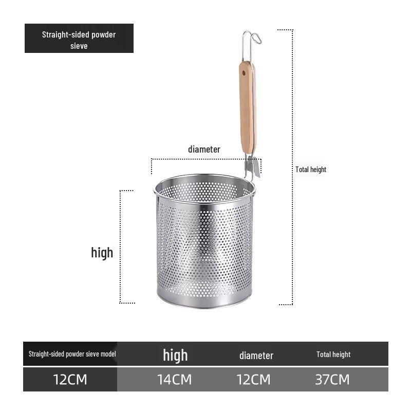 Stainless Steel Large Slotted Spoon for Mala Tang, Noodle Scooping, Boiling Soup, Straining & Hot Pot Vegetable Basket