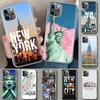 Чехол для телефона NYC New York City для iPhone 11 12 13 Mini 14 15 Plus 16 Pro Max 17 Air 7 8 + SE Арт Индивидуальный Fundas 11 12 13