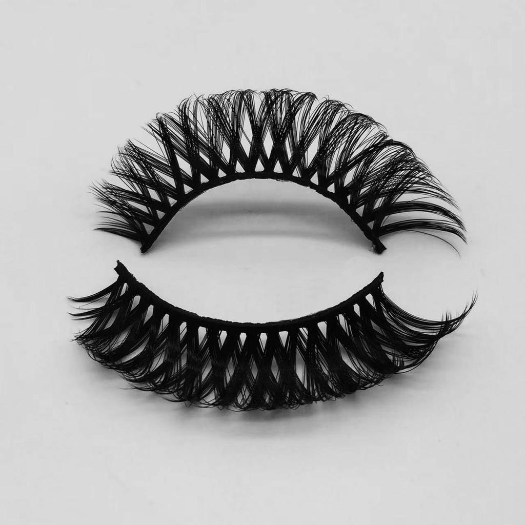 Russian Strip Lashes Winged Style Full Strip Eyelashes D Curl Faux Mink Lashes Cruelty Free Lash Vendor