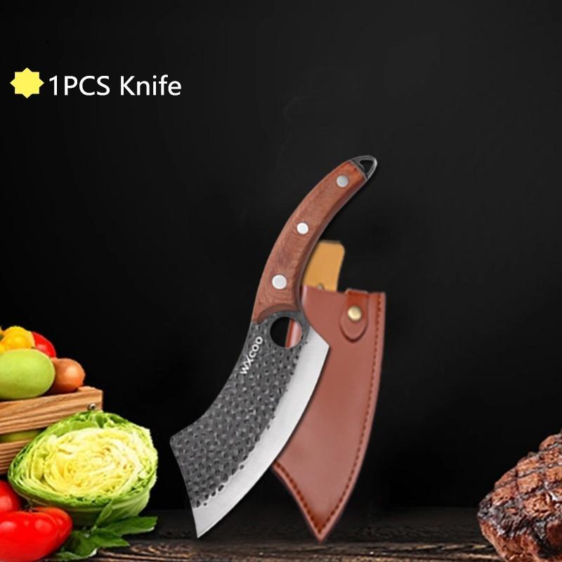 WXCOO Forged Butcher Bone Cutter Kitchen Knife Stainless Steel with Sheath 1~8pcs Chef Fruit Knives Scissor BBQ Cooking Boning