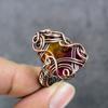 Bi-Color Tourmaline Handmade Copper Wire Wrap Jewelry Ring Size 8 V2f12