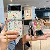 Мягкий силиконовый чехол с мультяшным рисунком для Samsung Galaxy Z Flip 6 4 5 3 5G, металлический ремешок, прозрачная складная крышка для Samsung Z Flip5