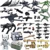 Набор военных строительных блоков MOC Аксессуар для солдата Робот-собака Дрон Ящик с оружием Пистолет Пулемет Гатлинга Железный Кулак Ракетная установка Игрушка Подарок