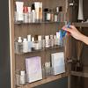 Mirror Cabinet Storage Box Punch-Free Wall-Mounted With Partitions Bathroom Mirror Cabinet Cosmetics Lipstick Mask Storage Rack