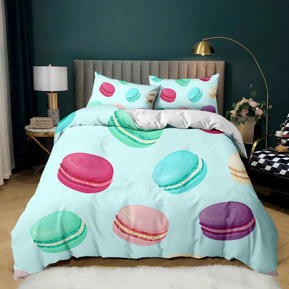 Doughnut Duvet Cover Colorful Tie Dye Qulit Cover For Kids Gift Girly Cute Sweet Multicolor Dessert Food Polyester Bedding Set