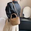 Женская сумка-мессенджер из искусственной кожи, простая плиссированная сумка, сумка-ведро, повседневная простая сумка, сумка через плечо