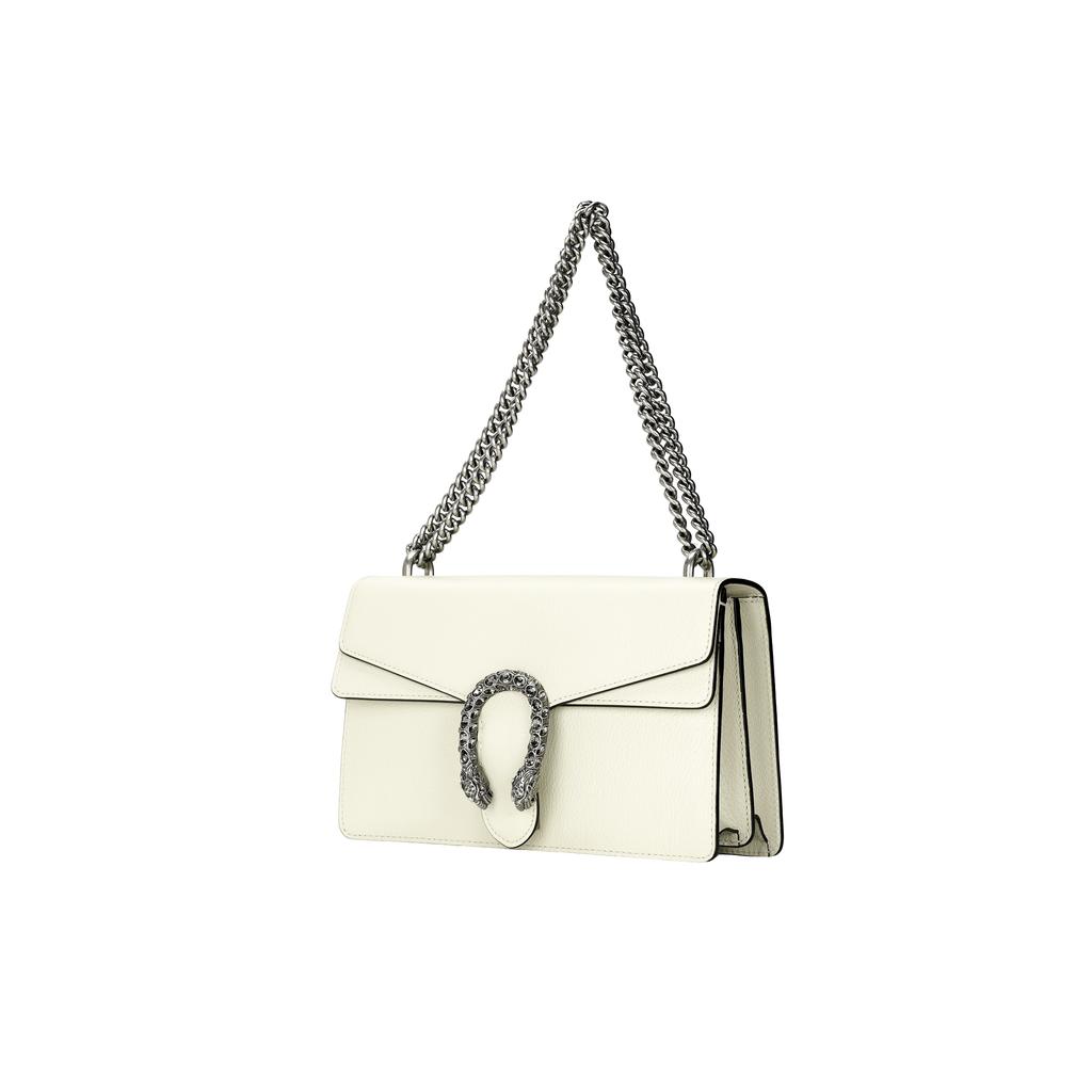 GUCCI Dionysus Leather Crossbody Bag, Shoulder Bag Small Womens White