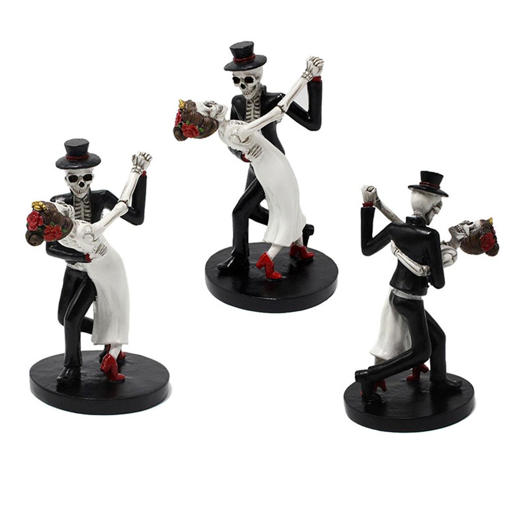 Танцующий череп пара статуя реалистичный коллекционный смоляной скелет пара статуэтка украшение для дома