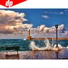 Cross Stitch Seaside Diamond Painting Full Display Landscape Full Round 5D DIY Diamond Embroidery