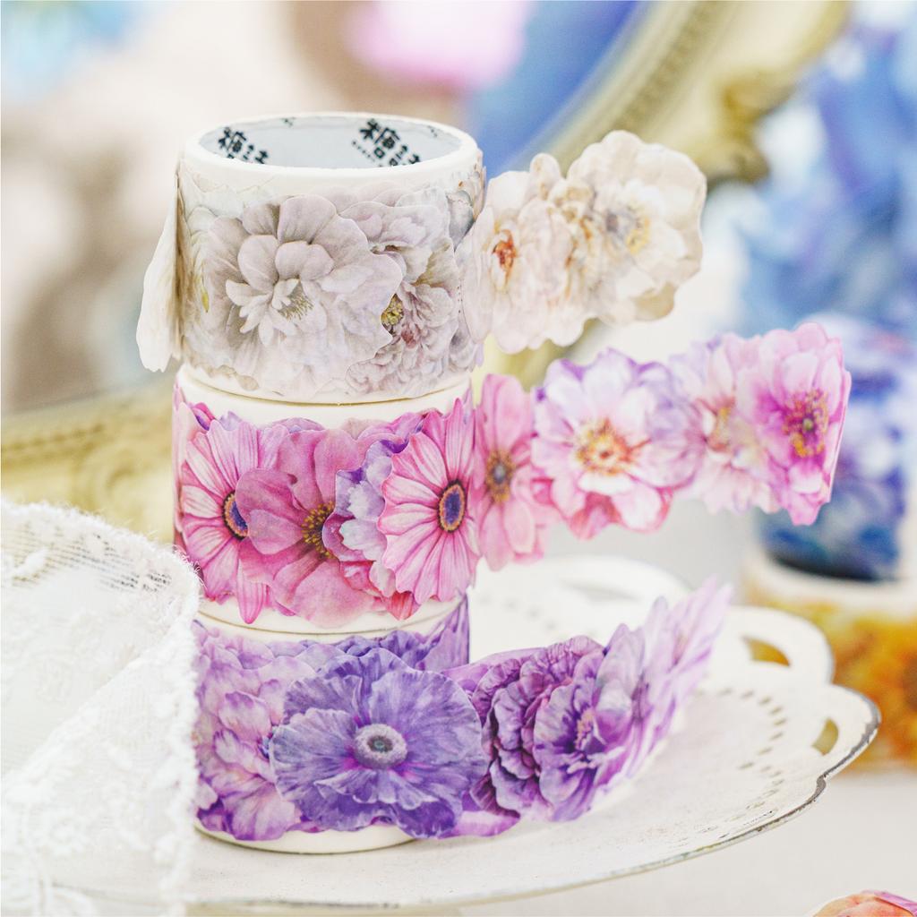 1 рулон васи-ленты весеннего цвета, лента в форме цветка, канцелярские товары для DIY, для ручной учетной записи, скрапбукинга, украшения дневника