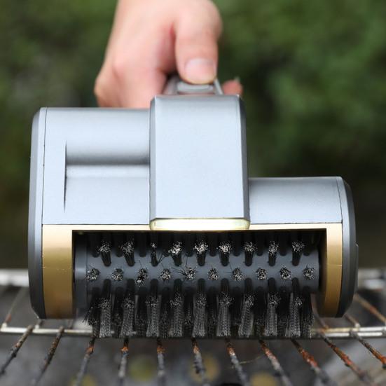 Electric Grill Brush, High Speed Rotating Scrubber with LED Light, Type-C Charging Cordless BBQ Grill Cleaning Brush for Removes Grease