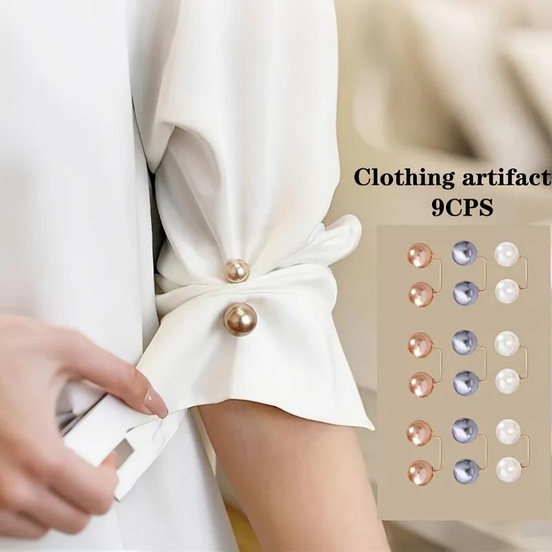 9 шт. 3-цветные анти-шоу прищепки для одежды, пуговицы на талию, универсальные декоративные булавки для рубашек, платьев, блузок, пластик, булавки для одежды