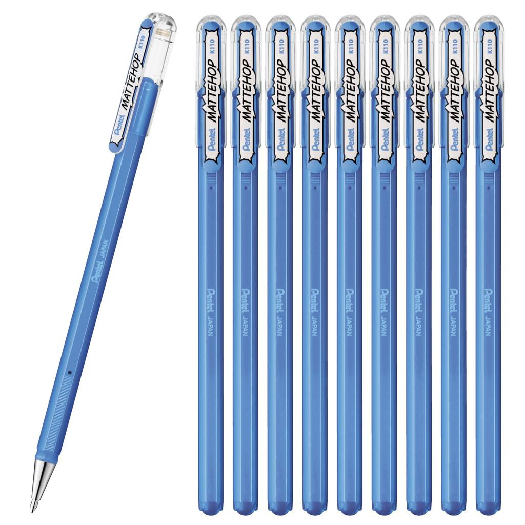PENTEL Матовая Hop Color Шариковая Ручка Небо 10 Ручек, Синий, ручки, K110-VS