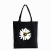 Женские холщовые сумки на плечо с принтом ромашки, женская сумка с цветочным принтом, повседневная сумка-тоут, сумка для литературных книг, сумка для покупок для девочек