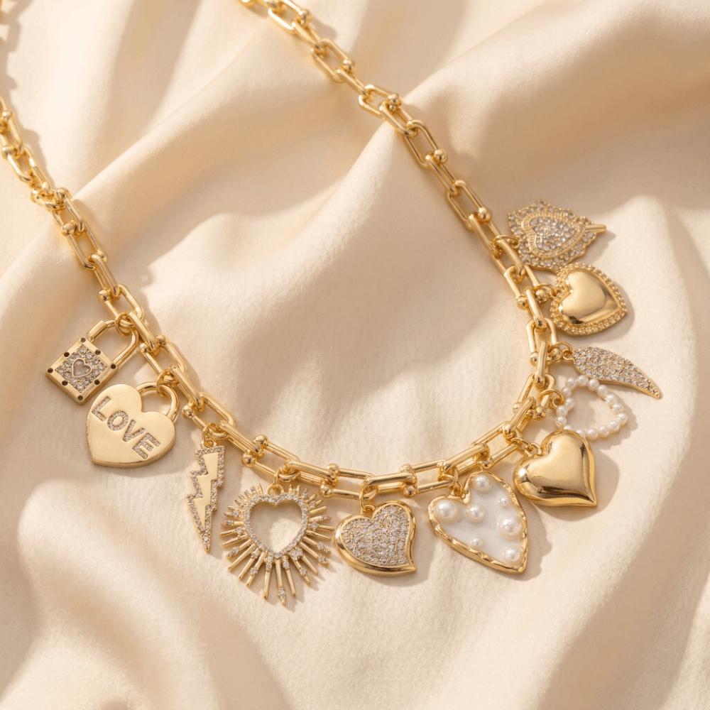Zircon Heart Necklace Bracelet Exquisite Light Luxury Jewelry Suit Crystal Love Necklace Gifts
