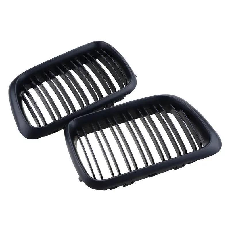 For BMW E36 3 Series 1997-1999 Car Grille Double Line Front Kidney ABS Front Hood Grill Black 51138195152 51138195151 Parts