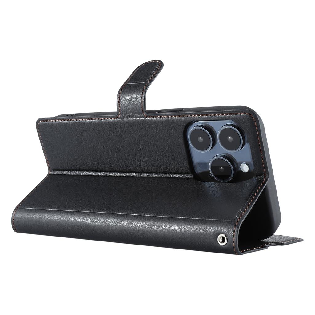 Чехол для iPhone 16 Pro Max с точечным тиснением, откидная крышка из ПУ кожи с отделением для карт, ремешок