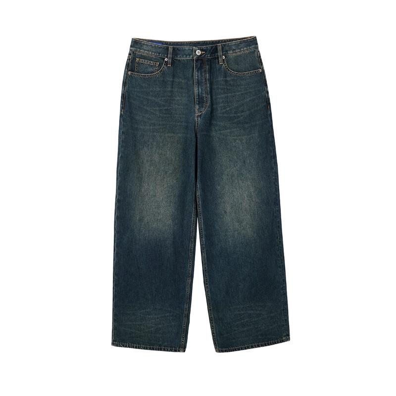 Мужские джинсы широкого кроя JACK&JONES с эффектом стирки и множеством карманов