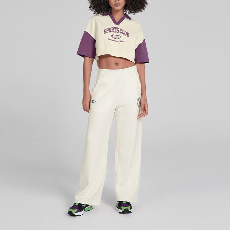 Reebok Свободные повседневные брюки со средней талией и буквами, женские брюки цвета Off-White 24SRC602WGW2