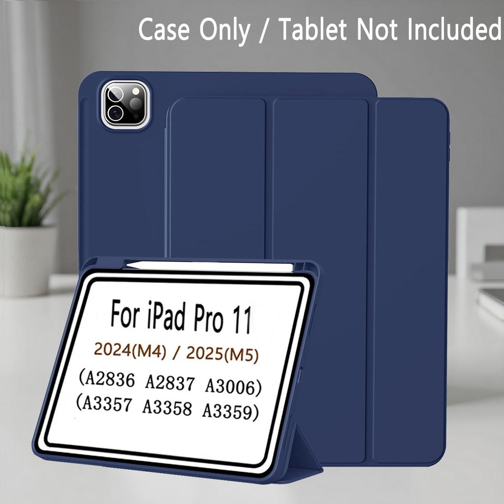 Чехол для iPad Pro 11 дюймов M5/M4 / (6-е/5-е поколение), Тонкий чехол-книжка с подставкой и мягкой задней крышкой, Smart Cover с функцией автопробуждения/сна