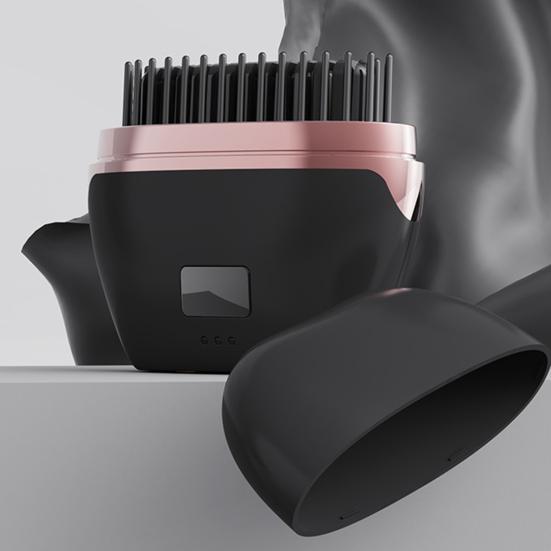 Mini Rechargeable Straightener Brush Portable Travel Lightweight Fast Heating Hot Comb 3 Temperature Setting Adjustable Electric Hair Styling Brush