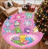 Care Bears Pattern Round Rug, Indoor/Outdoor Mat, for Picnic, Gameroom, Bedroom, Office, Living Room, Home Decor Carpet, Birthday Gift