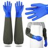 1 пара удлиненных резиновых перчаток многоразовые рабочие безопасные перчатки для работы по дому