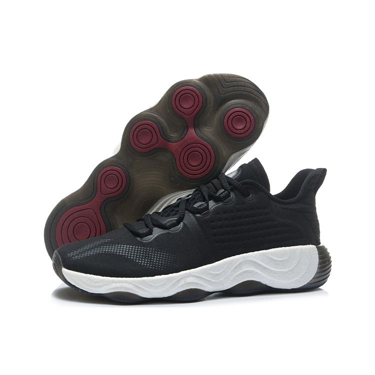 Li-Ning Unbounded 3 амортизирующие нескользящие износостойкие поддерживающие легкие низкие повседневные туфли мужские кроссовки черные AFPR029-2