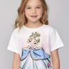 Детская одежда Футболки для девочек Детские футболки с коротким рукавом Милый узор с принтом Повседневная одежда для девочек Детская летняя одежда Топы