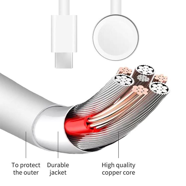 Aluminum Alloy Desktop Charging Dock Holder With 1M Type‑C Magnetic Charging Cable Set For Apple Watch Series 1‑6 SE