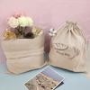 Homemade Bread Storage Pouch Single-layered Food Grade Large Capacity Drawstring Sealing Reusable with Liner Picnic Commute Preservation Bag