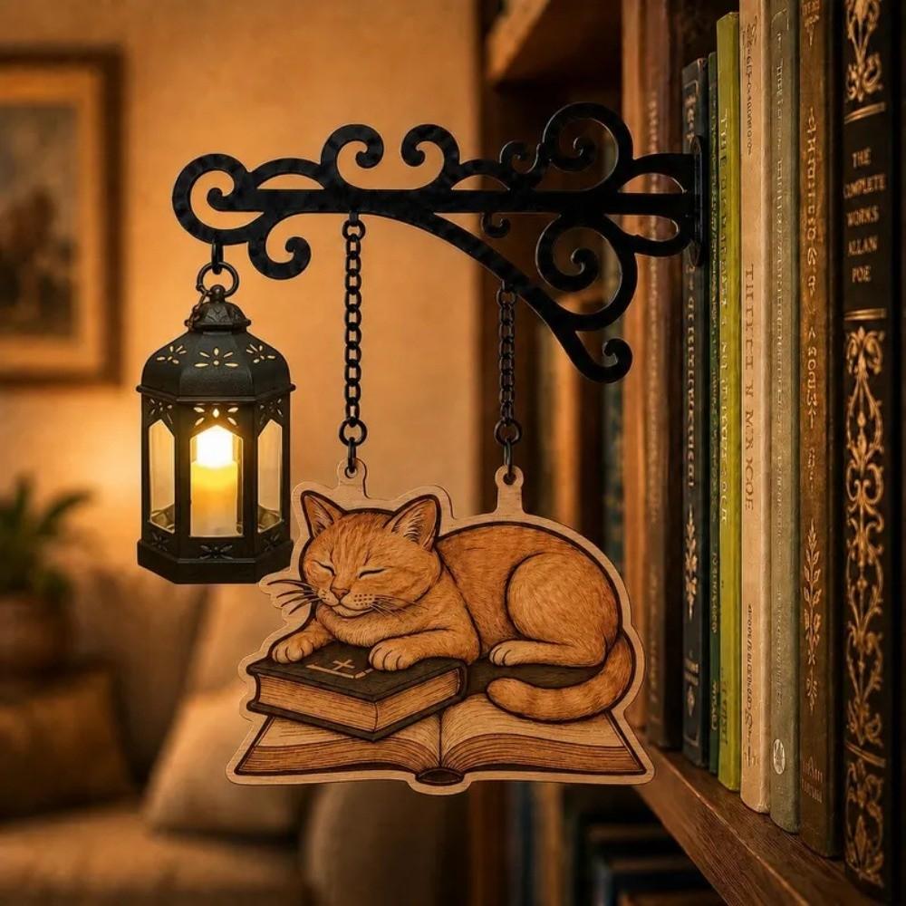 Vintage Library Lantern Miniature Reading Light Spooky Ambiance Bookcase Lamp  Home Decor