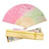 Boshiho fan mens womens stylish Japanese style bamboo silk pure beautiful floral butterfly cherry blossom pattern bag accessories festival souvenir